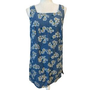 California Concepts Womens Vintage Daisy Print Denim Dress